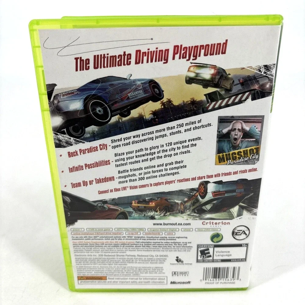 Burnout‎ Paradise Xbox 360 Complete w/ Manual